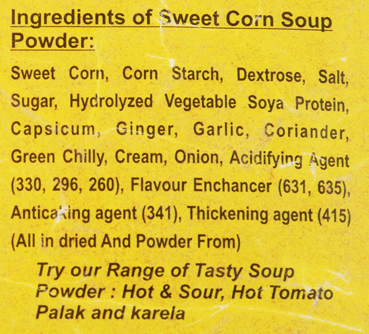 All Fresh Sweet Corn Soup Incredient